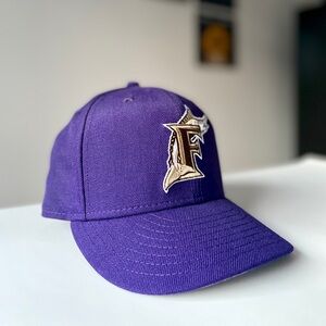 100% Wool Florida Marlins Purple Custom 59FIFTY Fitted Cap